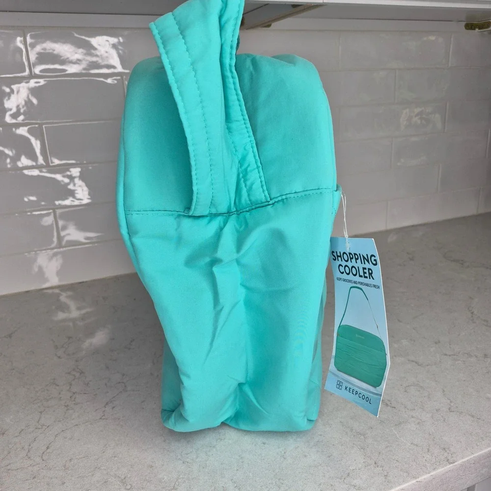 Keepcool Shopping Cooler Bag Quilted Insulated Aqua Blue